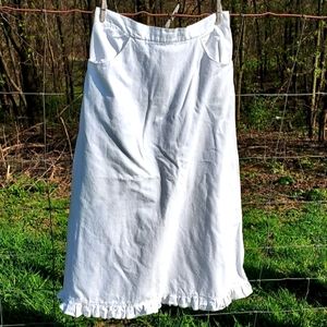 Hand-made White Twill Skirt